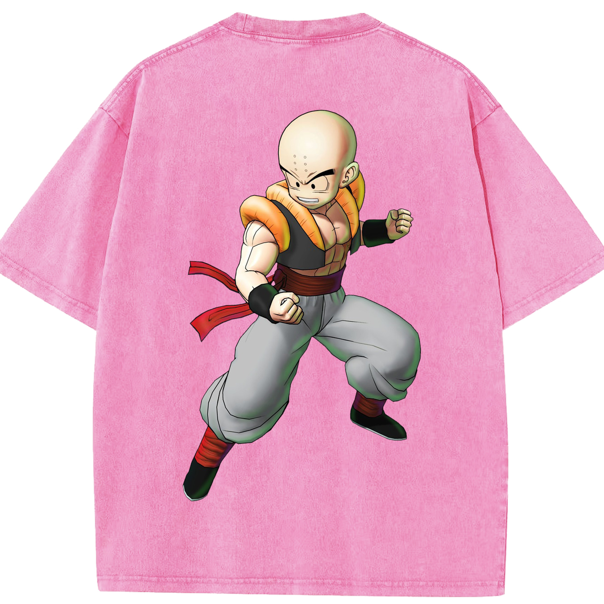 （画像用） ドラゴンボール クリリン DRAGON BALL krillin 綿100% ヴィンテージ風 半袖Tシャツ（背面プリント）
